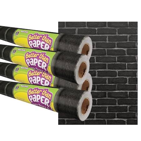 Teacher Created Resources Black Brick Better Than Paper Bulletin Board Roll, 4ft. x 12ft., 4PK TCR32431